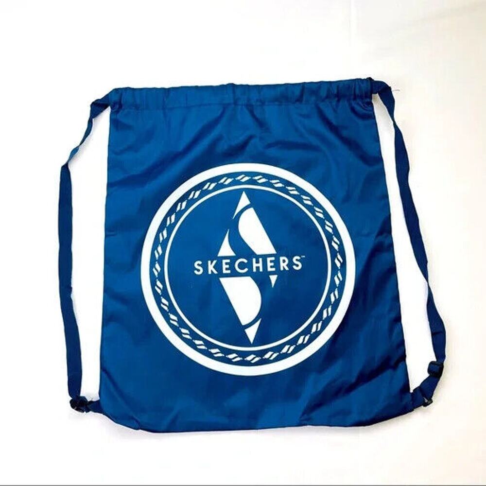 Skecher's Logo Tote String Navy White Vinyl Back Bag